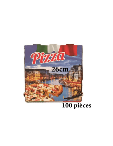 BOITE PIZZA SUP 26 * 26 * 4CM-PAR 100 UNITES - Distram SAS